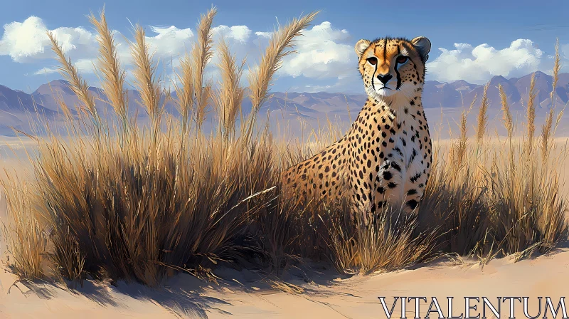 Desert Majesty of a Cheetah AI Image