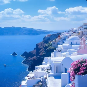 Picturesque Santorini Island Scene