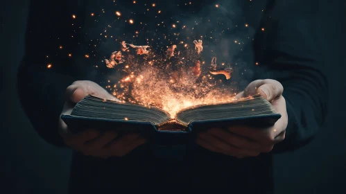 Mystical Book with Ethereal Light