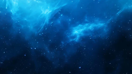 Ethereal Blue Stardust in Deep Space