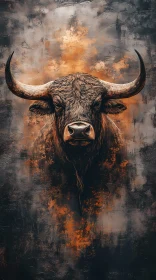 Powerful Bull Portrait