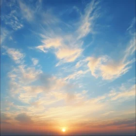 Serene Sunset Sky with Soft Light
