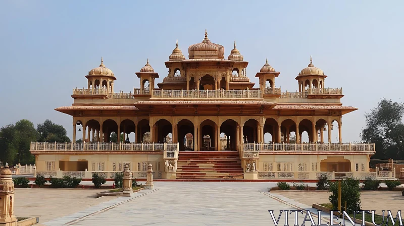 Elegant Temple with Arches and Domes AI Image