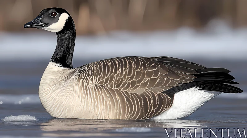 Canada Goose in Natural Habitat AI Image