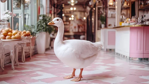 Cozy Indoor Goose Scene