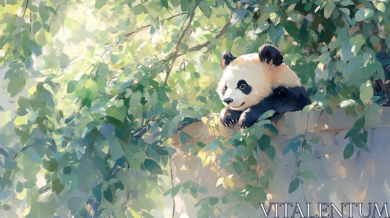 Peaceful Panda in the Wild AI Image