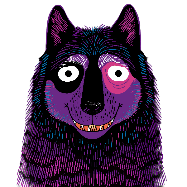 POD Design Colorful Wolf Art for Apparel