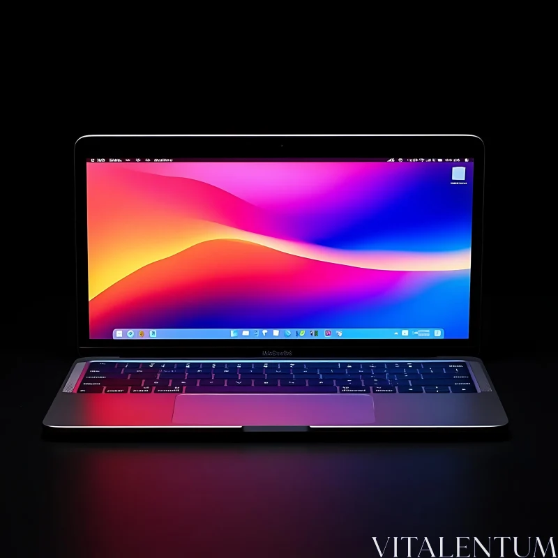 Modern Laptop with Vibrant Gradient Display AI Image