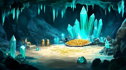 Hidden Treasure Cave with Crystals