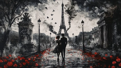 Eiffel Tower Romance Painting