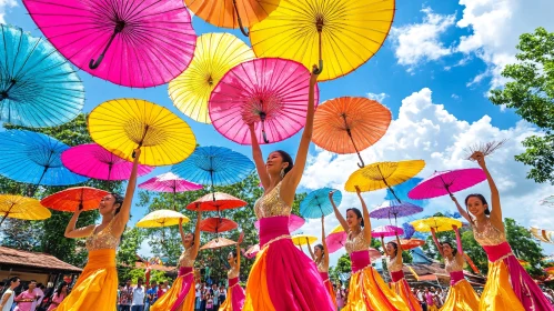 Vibrant Umbrellas: A Cultural Dance