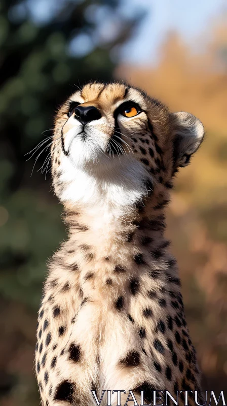 Cheetah Cub Portrait in Natural Habitat AI Image