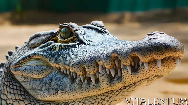 Crocodile Portrait Close-Up AI Image