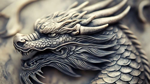 Detailed Carved Dragon Head