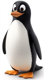 Animated Penguin with Orange Details