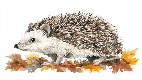 Autumn Hedgehog Illustration