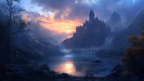 Sunset Castle Landscape