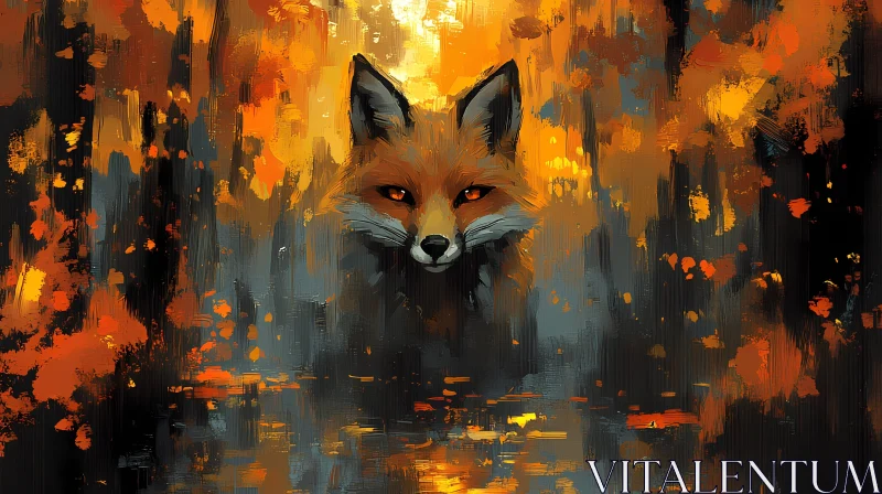 Artistic Fox in Vibrant Colors AI Image