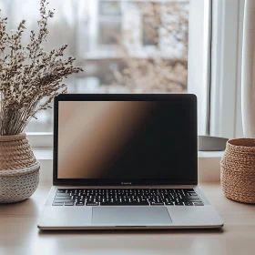 Minimalist Desk Setup with Laptop