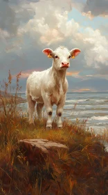 White Cow by the Sea