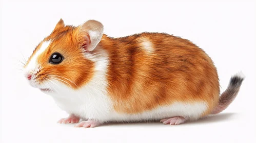 Furry Brown and White Hamster