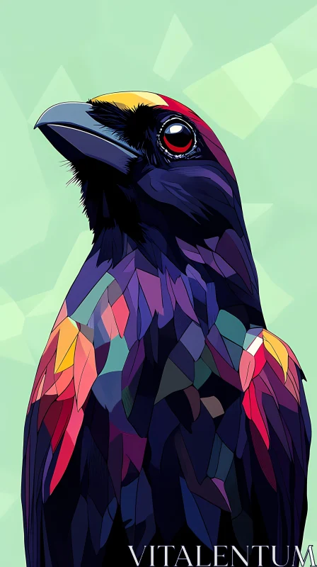 Geometric Bird Art with Rich Colors AI Image