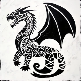 Stylized Dragon with Intricate Patterns