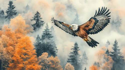 Eagle in Autumnal Flight
