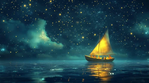 Night Voyage: A Sailboat's Journey