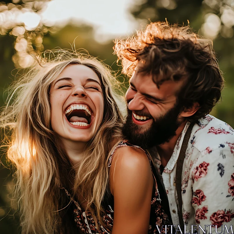 AI ART Laughing Couple Portrait