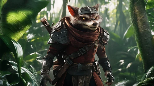 Armored Fox in Lush Jungle