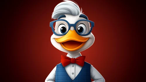 Stylish Animated Duck Portrait