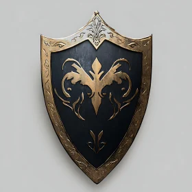 Medieval Black and Gold Shield