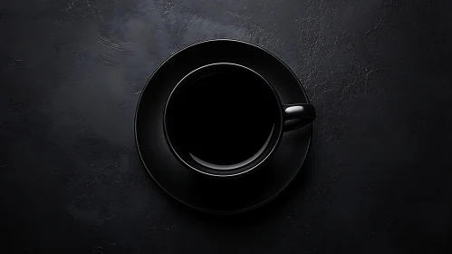 Black Coffee Cup on Black Background