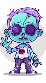 Funny Cartoon Zombie Boy – A Quirky Illustration