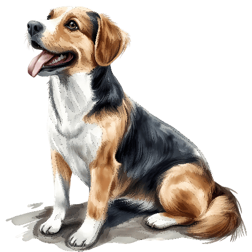 Joyful Beagle Watercolor Art for Versatile Printing POD Design