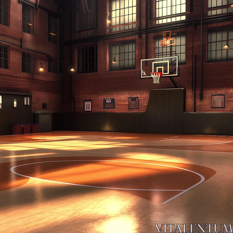 AI ART Sunlit Basketball Arena