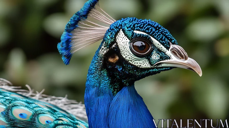 Detailed Peacock Head Portrait AI Image