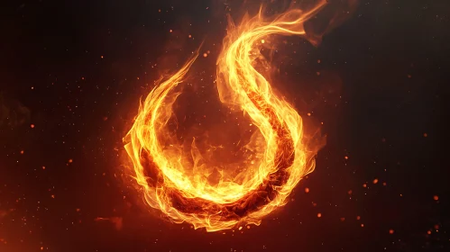 Fiery Swirl in Darkness