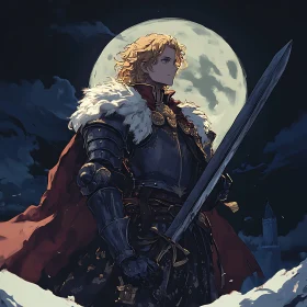 Moonlit Knight with Sword