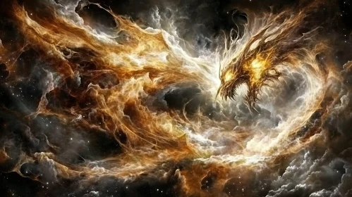 Dragon of Nebula Flames