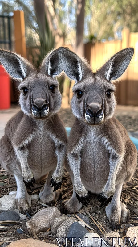 AI ART Kangaroo Siblings Captured in Harmony