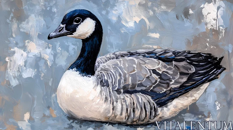 Artistic Goose Oil Painting AI Image