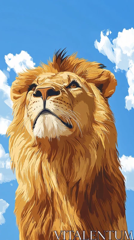 Regal Lion Art Illustration AI Image