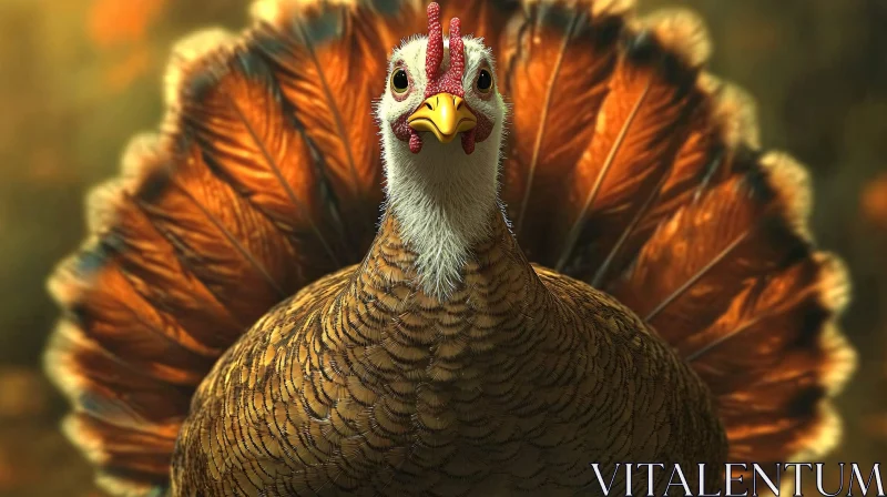 Detailed Turkey Plumage Close-Up AI Image