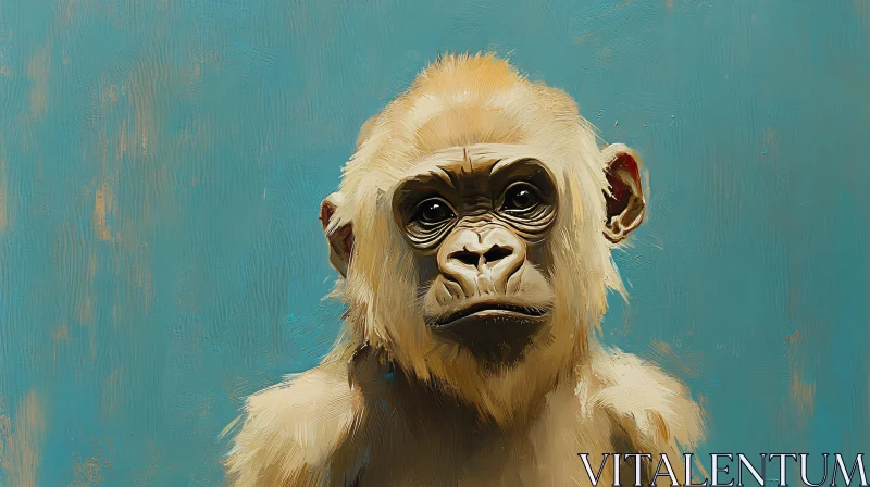 Artistic Monkey Portrait AI Image