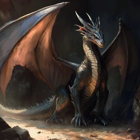 Fantasy Dragon with Spread Wings