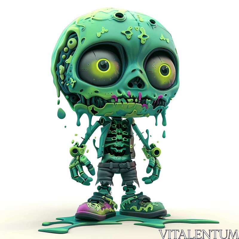 3D Rendered Cartoon Zombie in Detailed Realism AI Image