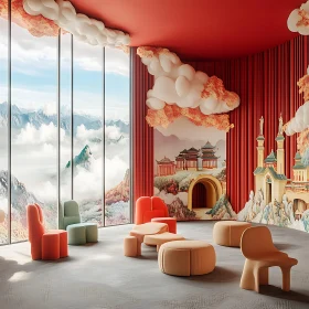 Whimsical Room with Cloud Decor