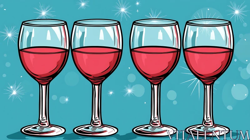 AI ART Festive Wine Glasses